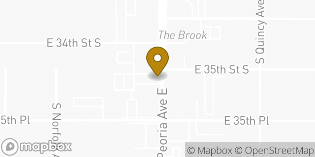 Map showing the location of Lululemon in Tulsa, OK 74105