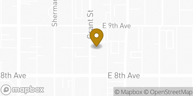 Map showing the location of The Church of Jesus Christ of Latter-day Saints in Denver, CO 80203