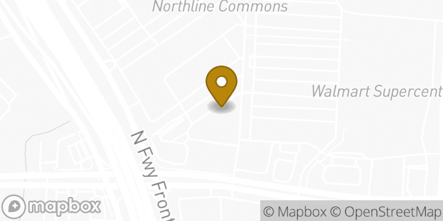 Map showing the location of Kids Foot Locker in Houston, TX 77022