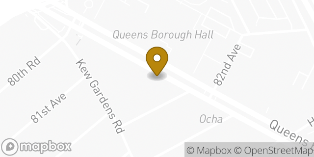 Map showing the location of Dunkin' in Kew Gardens, NY 11415