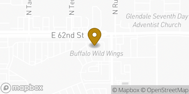 Map showing the location of Buffalo Wild Wings in Indianapolis, IN 46220