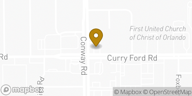 Map showing the location of Papa Johns Pizza in Orlando, FL 32812