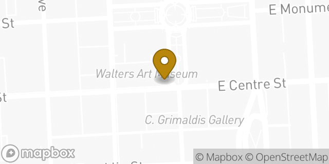 Map showing the location of Johns Hopkins Outpatient Center in Baltimore, MD 21201