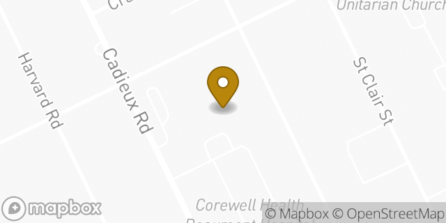 Map showing the location of Starbucks in Grosse Pointe, MI 48230
