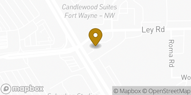 Map showing the location of Enterprise Rent-A-Car in Fort Wayne, IN 46808