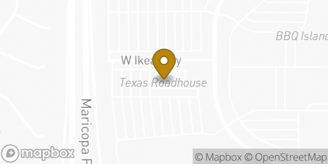 Map showing the location of Texas Roadhouse in Tempe, AZ 85284