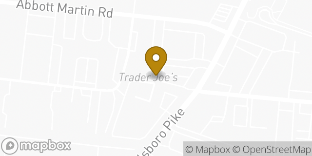 Map showing the location of Trader Joe's in Nashville, TN 37215