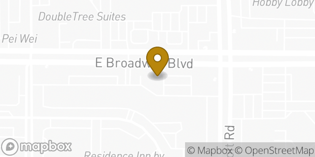 Map showing the location of Olive Garden in Tucson, AZ 85711