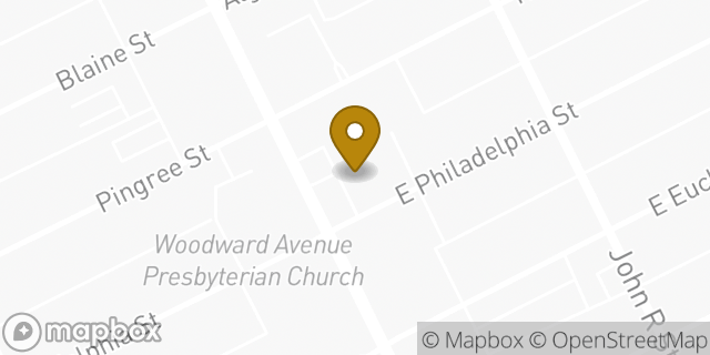 Map showing the location of Amazon Locker - Chopstick in Detroit, MI 48202