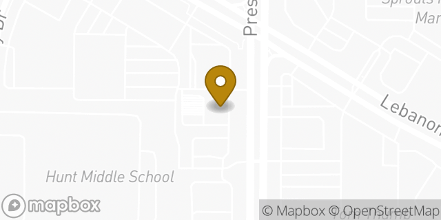 Map showing the location of Bank of America in Frisco, TX 75034