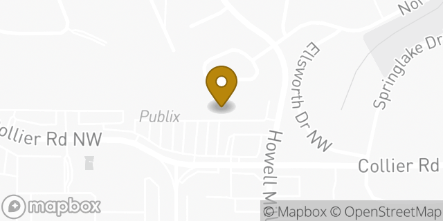 Map showing the location of The UPS Store in Atlanta, GA 30318