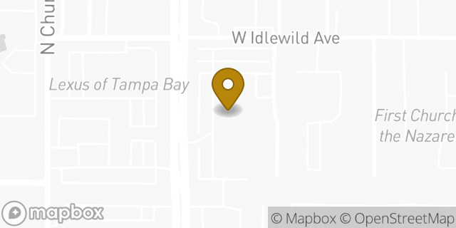 Map showing the location of Bill Currie Ford in Tampa, FL 33614