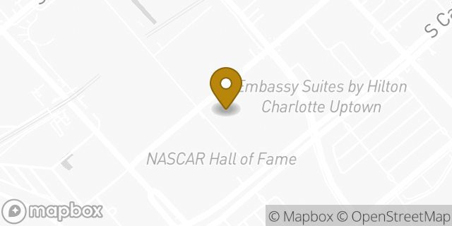 Map showing the location of Buffalo Wild Wings in Charlotte, NC 28202