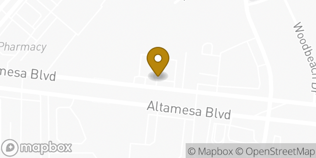 Map showing the location of Bank Of America in Fort Worth, TX 76133