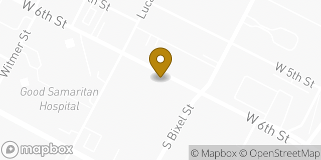 Map showing the location of Starbucks in Los Angeles, CA 90017