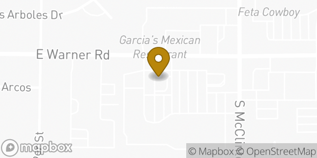 Map showing the location of Starbucks in Tempe, AZ 85284
