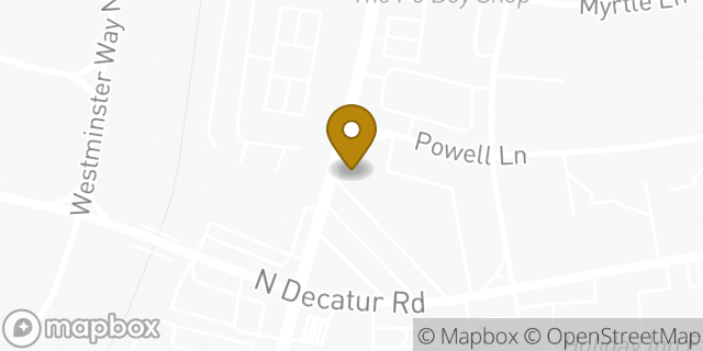 Map showing the location of Hotworx in Decatur, GA 30033