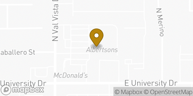 Map showing the location of Albertsons in Mesa, AZ 85213