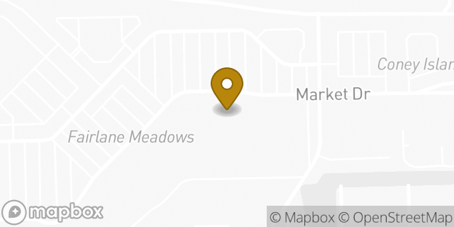Map showing the location of Starbucks in Dearborn, MI 48126