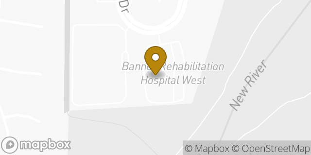 Map showing the location of Banner Rehabilitation Hospital West in Peoria, AZ 85381