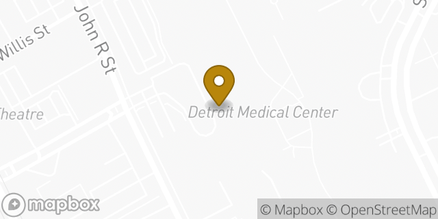 Map showing the location of Dunkin' in Detroit, MI 48201