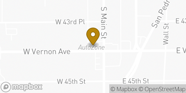 Map showing the location of AutoZone in Los Angeles, CA 90037