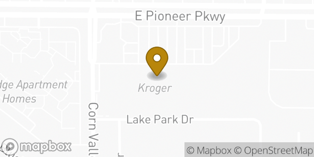 Map showing the location of Kroger in Grand Prairie, TX 75051