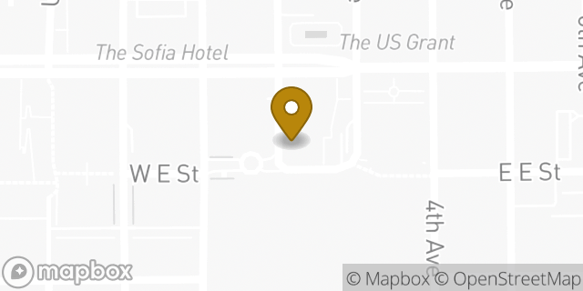 Map showing the location of Panera Bread in San Diego, CA 92101