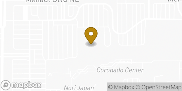Map showing the location of Sunglass Hut in Albuquerque, NM 87110