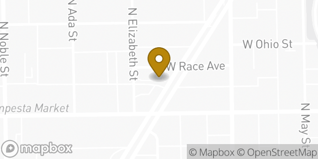 Map showing the location of Starbucks in Chicago, IL 60642