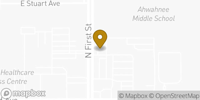 Map showing the location of Starbucks in Fresno, CA 93710
