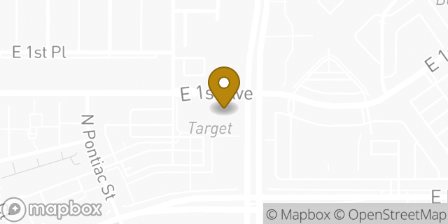 Map showing the location of Target in Denver, CO 80230