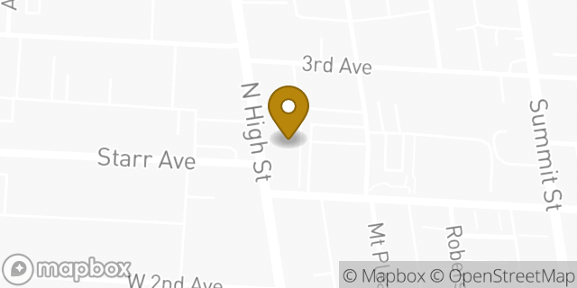 Map showing the location of Starbucks in Columbus, OH 43201