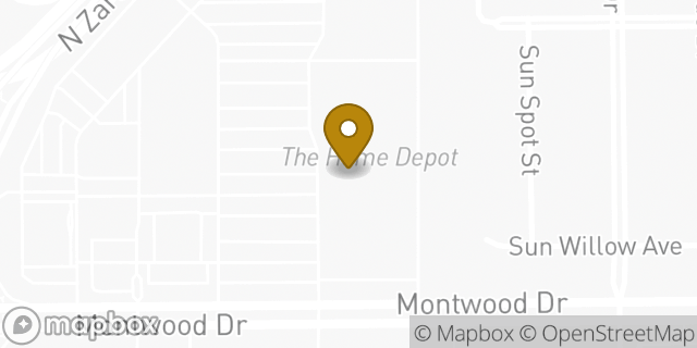 Map showing the location of The Home Depot in El Paso, TX 79938