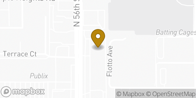 Map showing the location of Papa Johns Pizza in Temple Terrace, FL 33617