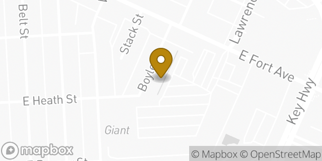 Map showing the location of Subway in Baltimore, MD 21230