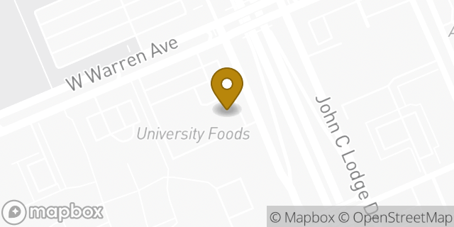Map showing the location of Subway in Detroit, MI 48201