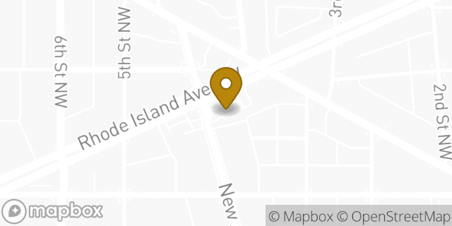 Map showing the location of Dunkin' in Washington, DC 20001