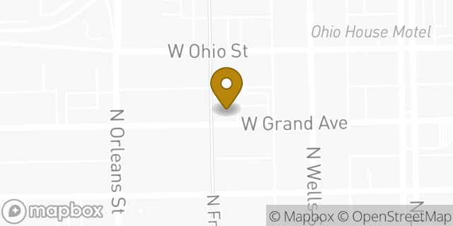 Map showing the location of Chase Bank in Chicago, IL 60654