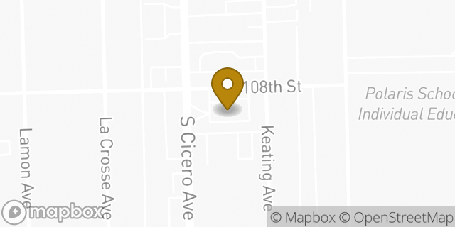 Map showing the location of Dunkin' in Oak Lawn, IL 60453