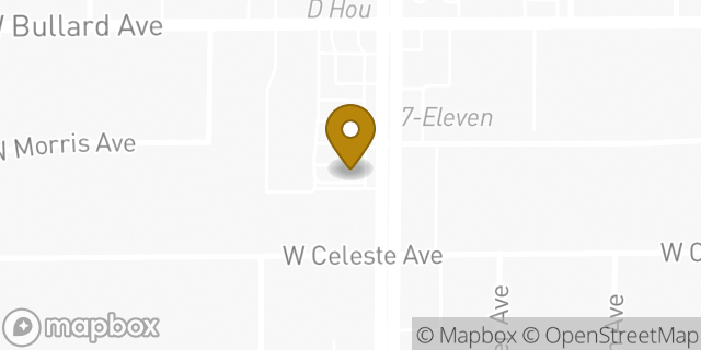 Map showing the location of Starbucks Coffee Company in Fresno, CA 93704