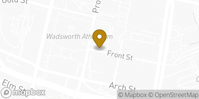 Map showing the location of Starbucks in Hartford, CT 06103