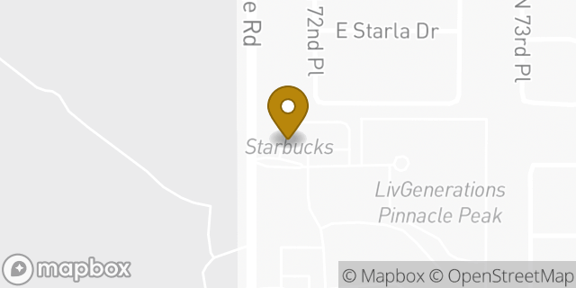 Map showing the location of Starbucks in Scottsdale, AZ 85255