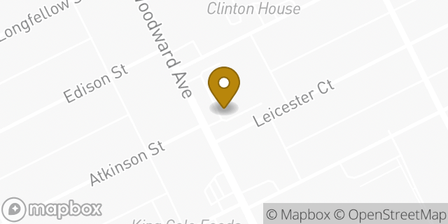 Map showing the location of Subway in Detroit, MI 48202