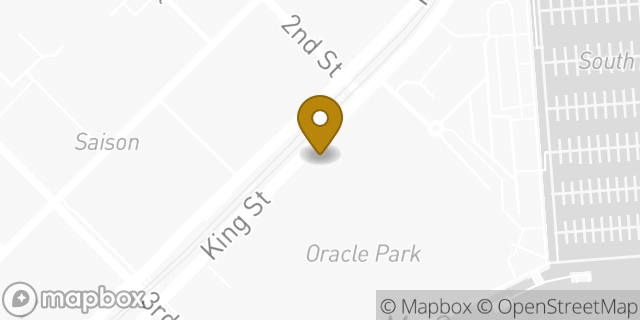 Map showing the location of Bank of America Walk-Up ATM | Oracle Park - 2nd And King in San Francisco, CA 94107