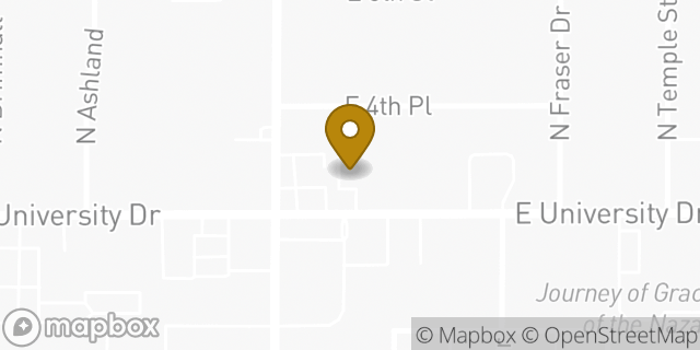 Map showing the location of Amazon Locker - Asmaro in Mesa, AZ 85203