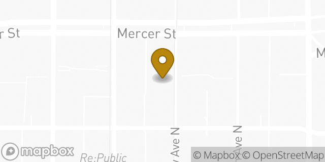 Map showing the location of Amazon Locker - Amethysts in Seattle, WA 98109
