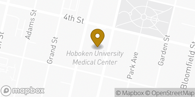 Map showing the location of Dunkin' in Hoboken, NJ 07030