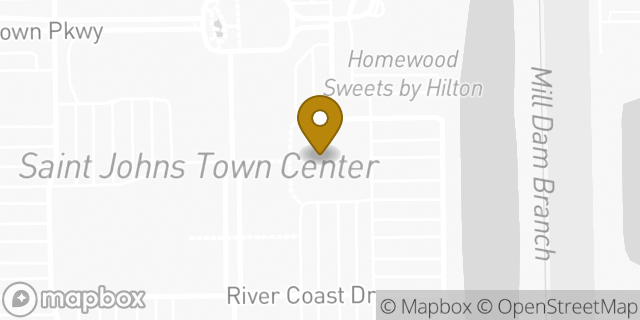Map showing the location of DICK'S Sporting Goods in Jacksonville, FL 32246