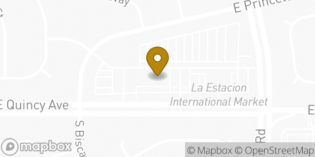 Map showing the location of AutoZone in Aurora, CO 80015